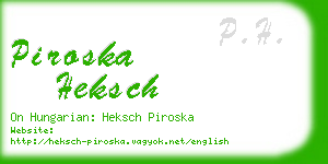 piroska heksch business card